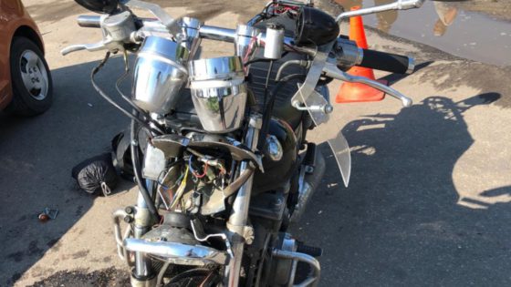 На западе Тамбова столкнулись Kia Picanto и мотоцикл Kawasaki